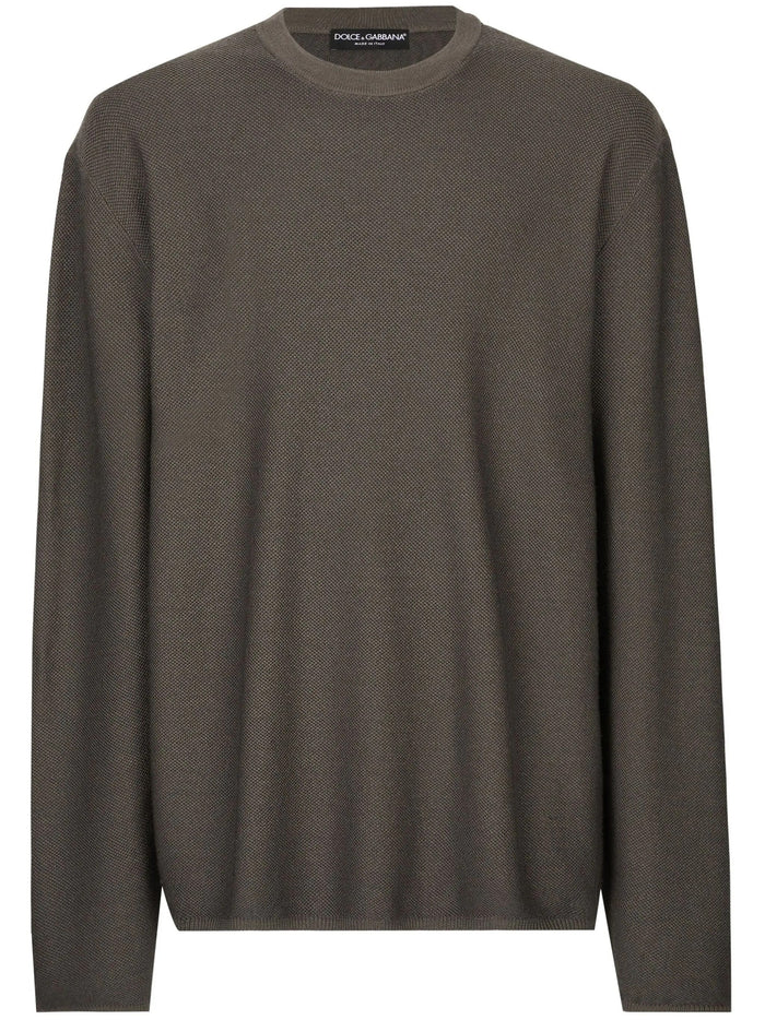 Dolce & Gabbana Men Grey Cotton Sweater