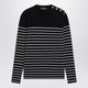 Dolce & Gabbana Blue/White Striped Wool Sweater With Buttons