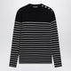 Dolce&Gabbana Blue/White Striped Wool Sweater With Buttons