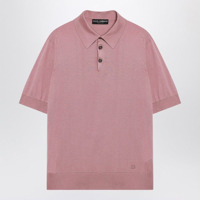 Dolce & Gabbana Pink Silk Polo Shirt