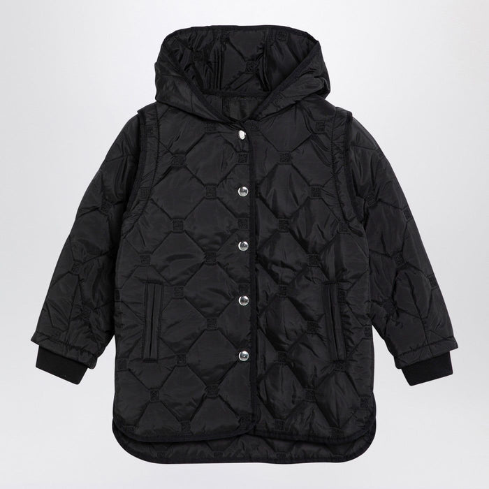 Givenchy Kids Black Quilted Parka With Removable Sleeves