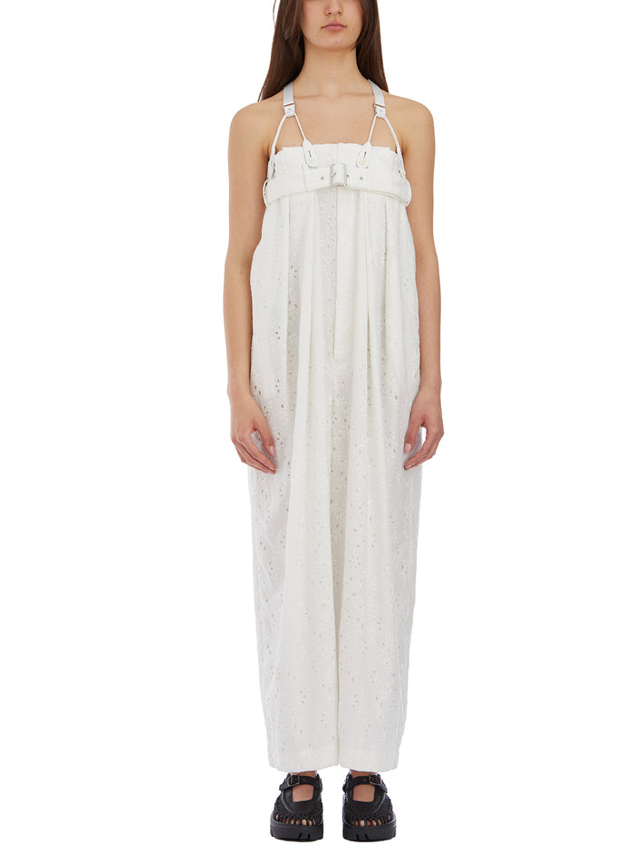 Comme Des Garçons Salopette With Embroidered Floreal