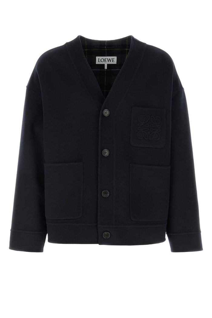 Loewe Dark Blue Wool Blend Cardigan