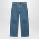 Loewe Baggy Anagram Embroidered Jeans In Washed Cotton Denim, Blue