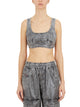 Diesel Top In Denim Con Micro Paillettes