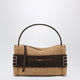 Jw Anderson Small Loafer Bag In Natural Raffia And Brown Leather