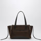 Jw Anderson Elongated Loafer Cabas Bag In Brown Suede