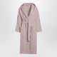 Tekla Bathrobe White/Dark Pink Striped
