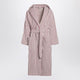 Tekla Bathrobe White/Dark Pink Striped