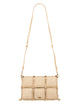 Cult Gaia Beige Cotton Canvas Cow Leather Brass Plated Metal Crossbody Bag