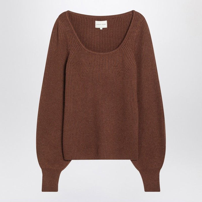 Loulou Studio Brown Ribbed Cashmere Jumper