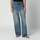 Haikure Wide-Leg Blue Washed-Effect Jeans