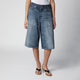 Haikure Haikure Wide Bermuda Shorts In Blue Ryder Denim