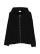 Autry Black Hooded Zip Front Sweater