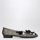 Heavenly Jelly Black Lily Ballet Flats In Pvc With Beaded Flowers
