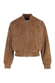 Ami Paris Brown Suede Bomber Jacket