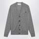 Ami Paris Grey Ami De Coeur Cardigan In Wool
