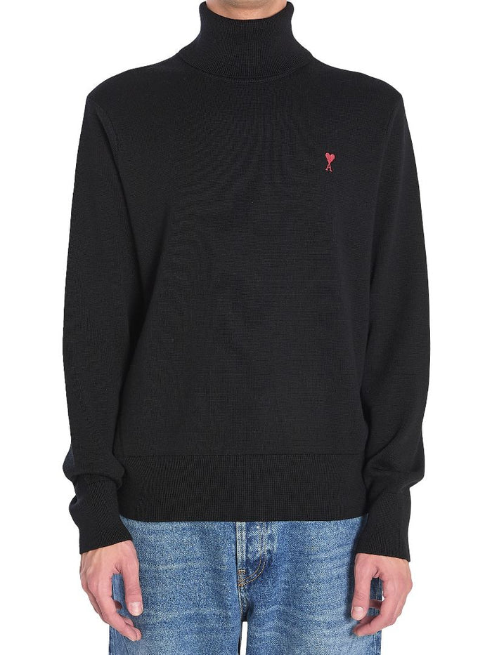Ami Paris Black Wool Sweater