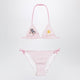 Mc2 Saint Barth Pink/White Striped Bikini With Marine Embroidery