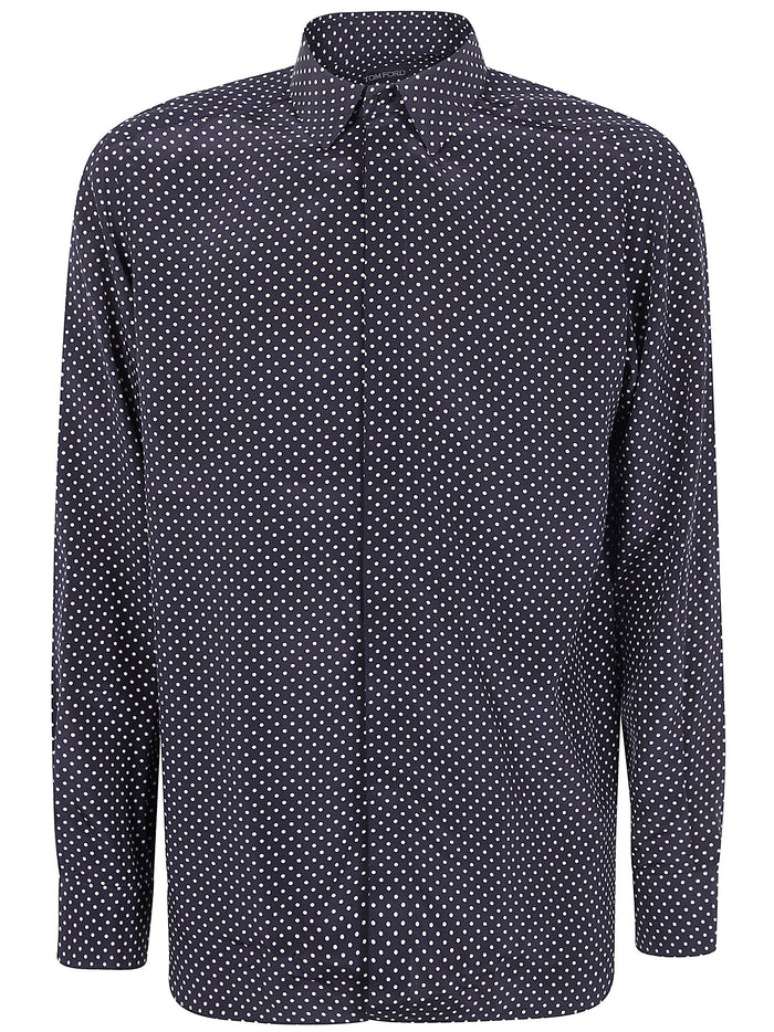 Tom Ford Crepe De Chine Polka Dot Classic Fit Shirt