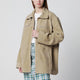 Halfboy Beige Suede Leather Parka