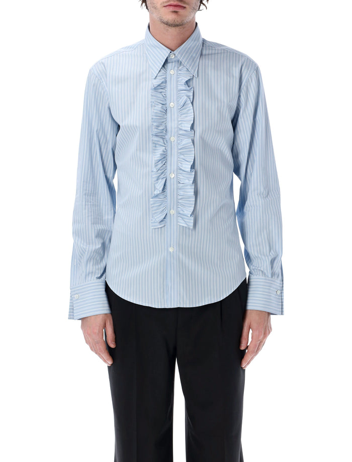 Ami Paris Ami Paris Ruffled Stripe Shirt