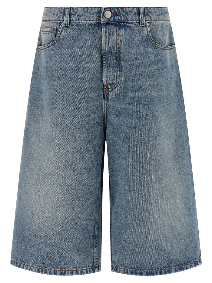 Ami Paris Denim Bermuda Shorts