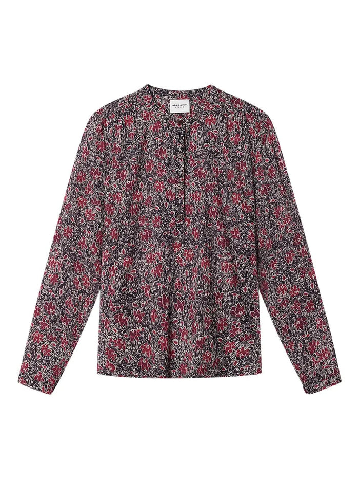 Isabel Marant Etoile Maria Cotton Voile Floral Print Blouse