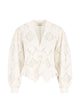 Isabel Marant Nina Cotton And Linen Blouse In White
