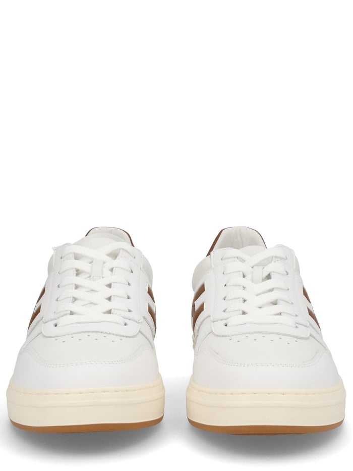 Hogan Nude Neutrals Leather Sneakers