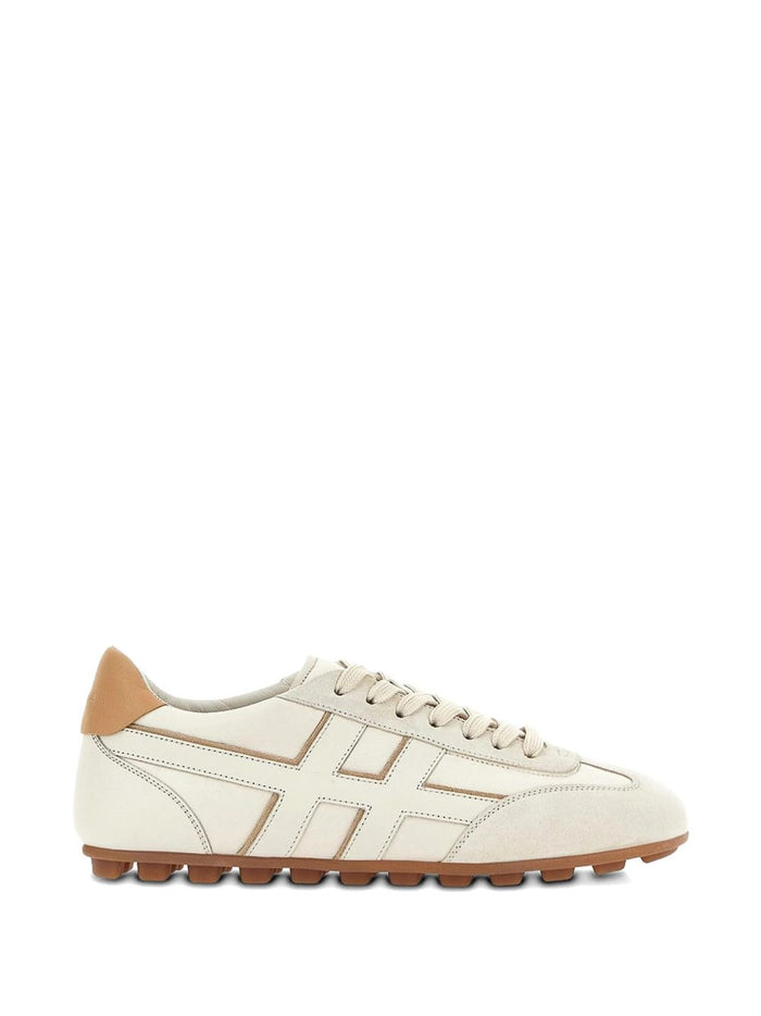 Hogan Ivory Lace Up Rubber Sneakers
