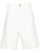 Carhartt Wip White Cotton Single Knee Short