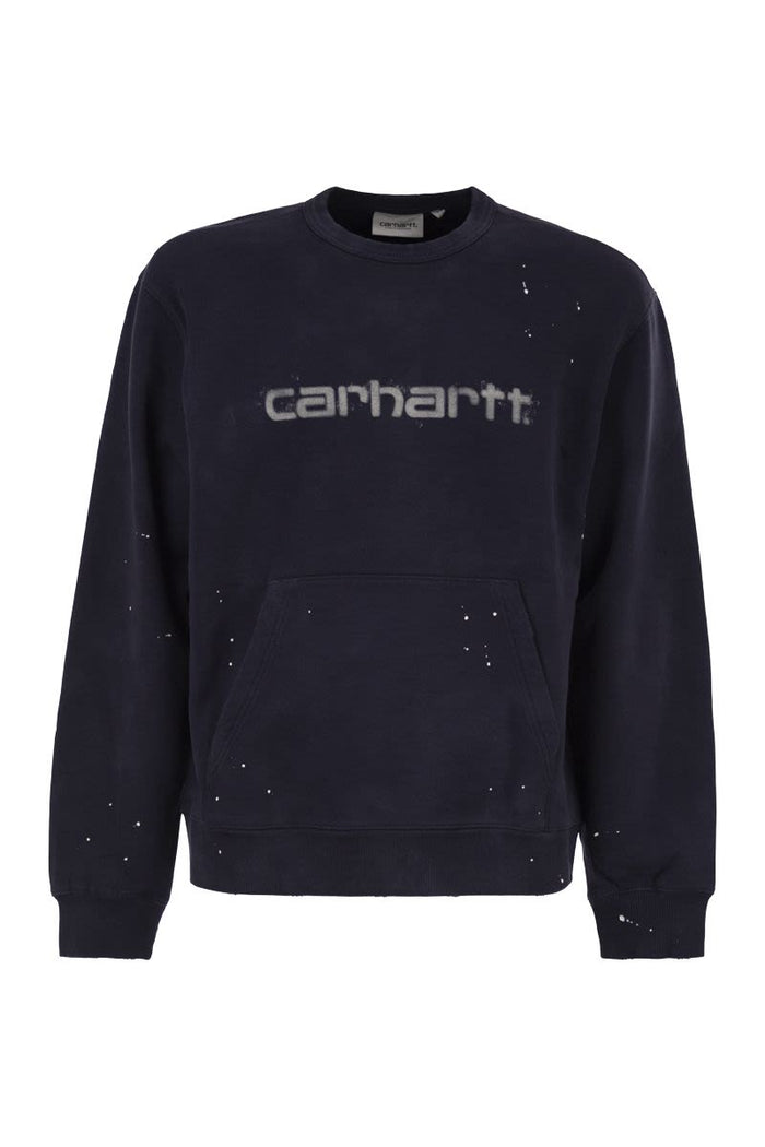 Carhartt Wip Crew Neck Sweatshirt With Spray Effect Logo