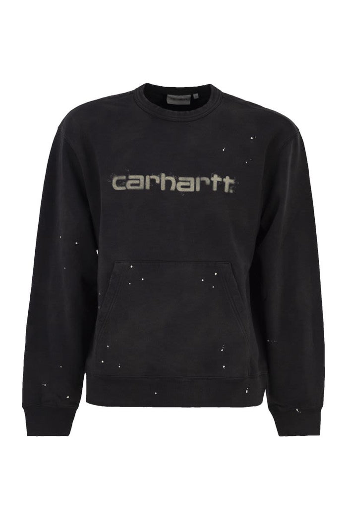 Carhartt Wip Crew Neck Sweatshirt With Spray Effect Logo