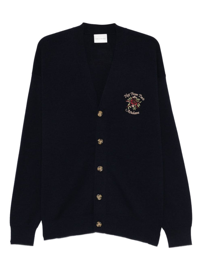 Drôle De Monsieur Blue Navy Merino Wool Sweater