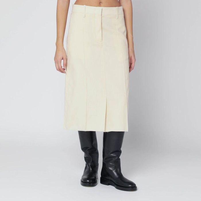 Jil Sander Vanilla-Coloured Wool Skirt