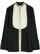 Jil Sander Camisa Larga Pechera Contraste Negro