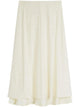 Jil Sander Falda Bordado Flores Crudo