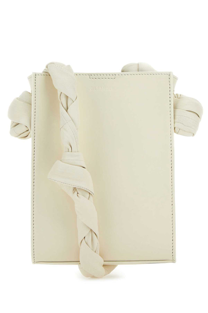 Jil Sander Ivory Leather Tangle Shoulder Bag