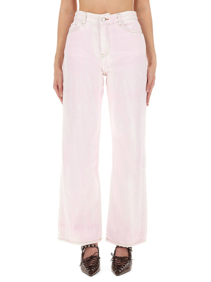 Ganni Pink Organic Cotton Jeans