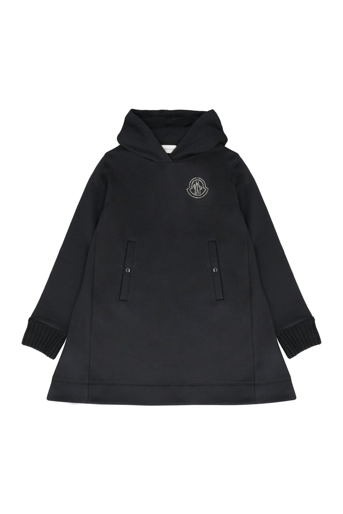 Moncler Kids Logo Print Cotton Sweatdress
