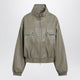 The Frankie Shop Nolita Faux Leather Bomber Jacket In Sage