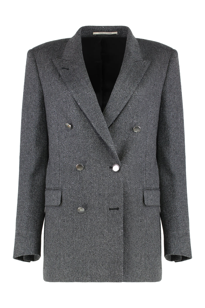 0205 Tagliatore Double-Breasted Jacket J-Jasmine In Wool Blend