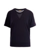 Herno Lyocell Cotton Pleated Round-Neck T-Shirt