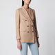 Tagliatore Beige Doublebreasted Pinstripe Linenblend Jacket