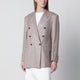 Tagliatore Doublebreasted Blazer In Grey Wool And Silk Blend