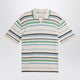 Adidas By Wales Bonner White Striped Polo Shirt In Cotton Blend