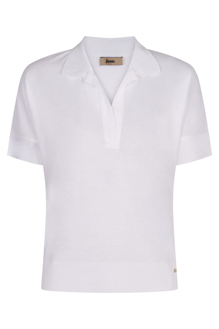 Herno Polo Mc White Dot Gold Logo
