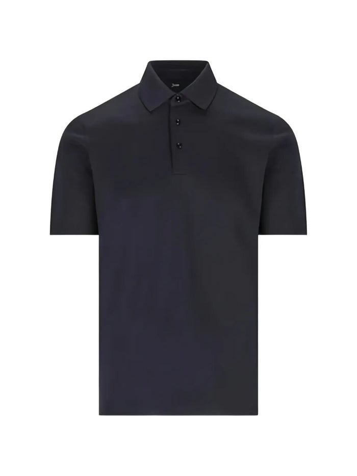Herno Blue Cotton Polyester Short Polo
