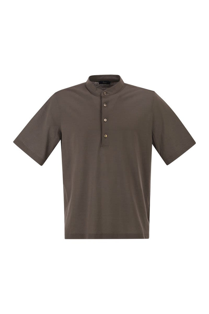 Herno Jersey Polo Shirt With Seraph Collar